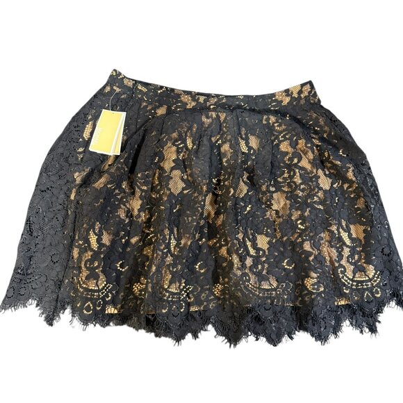 NWT Michael Kors Floral Lace Mini Skirt Black - SIze 14 - Picture 1 of 7